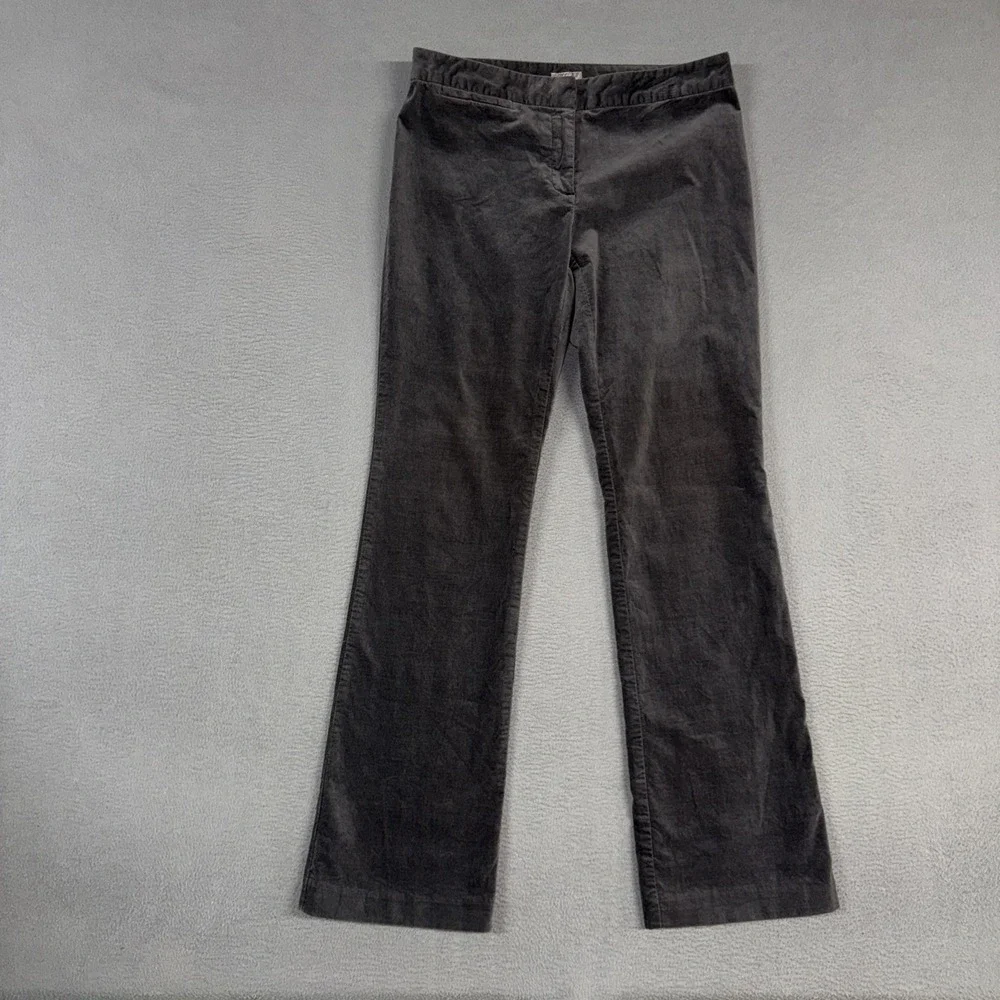 J Jill Pant Womens 6 Gray Mid Rise Bootcut Stretch Flat Front Cotton Velvet Feel